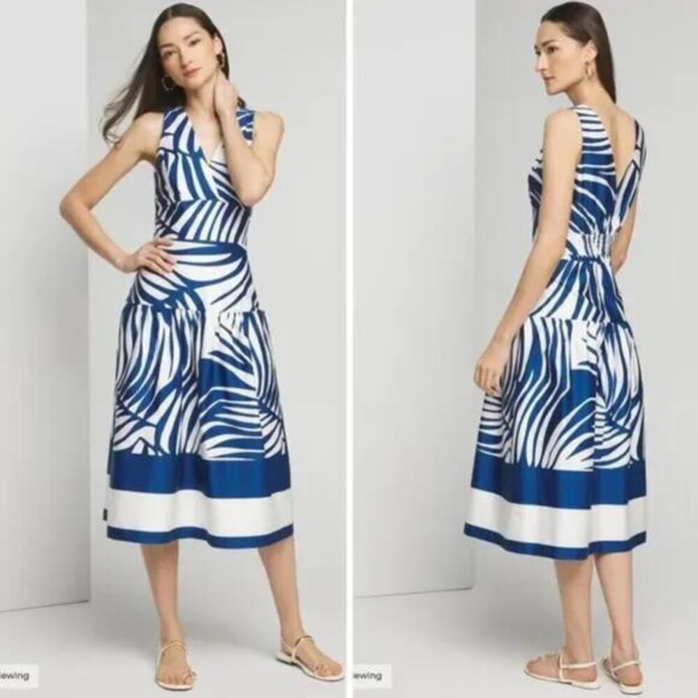 New! White House Black Market Sleeveless V-Neck Sateen Midi‎ Dress, size 0